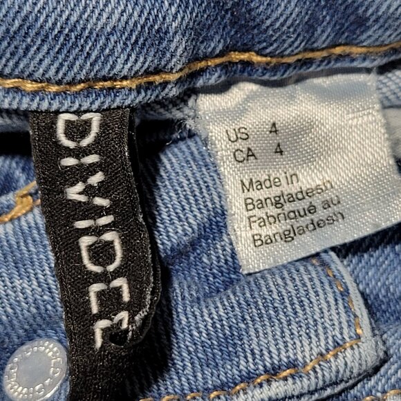 H&M Divided Jeans Womens Size 4 Straight Leg High Waist Light Wash Denim Pants - Picture 4 of 5